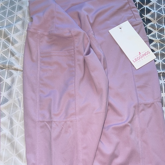 Purple / pink leggings whit pockets - Picture 2 of 2